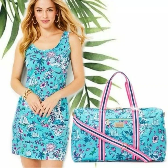 Lilly Pulitzer Newberri Florida Tank Amalfi Blue Roadtrip Sleeveless Dress - Picture 6 of 9